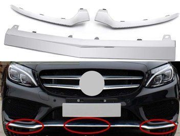 Накладка переднього бампера на Mercedes W205 тюнінг фото