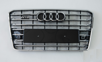 Решітка радіатора Audi A8 стиль S8 чорна + хром (14-17 р.в.) тюнінг фото