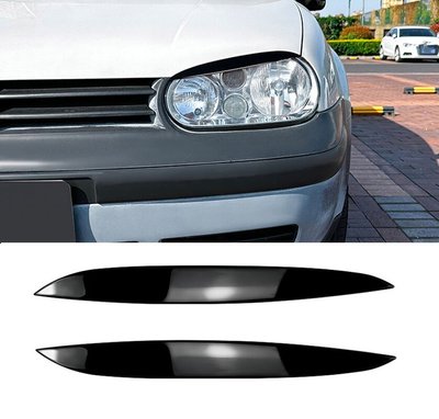 Накладки на фары, реснички VW GOLF 4 черный глянец (ABS-пластик) тюнинг фото