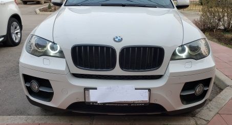 Диодные ангельские глазки BMW рестайл белые тюнинг фото