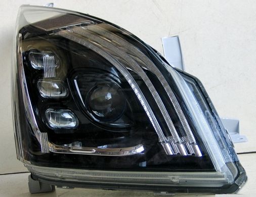 Оптика передняя, светодиодные фары Toyota LC120 c DRL тюнинг фото