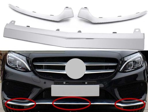 Накладка переднего бампера на Mercedes W205 тюнинг фото