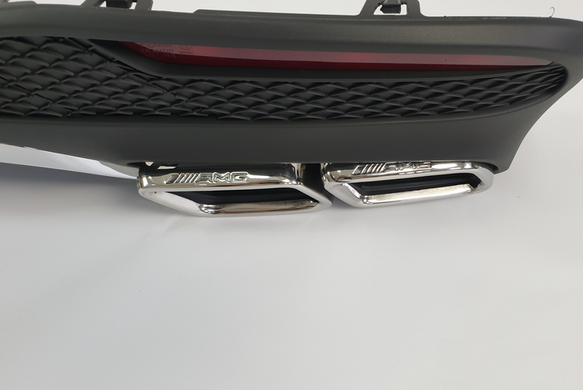 Дифузор (накладка) заднього бампера Мерседес W166 стиль AMG Black Chrome (15-18 р.в.) тюнінг фото