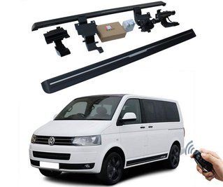 Пороги, подножки боковые Volkswagen Caravelle T6 с выездным механизмом (2015-...) тюнинг фото
