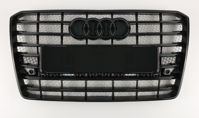 Решетка радиатора Audi A8 стиль S8 черная (14-17 г.в.) тюнинг фото