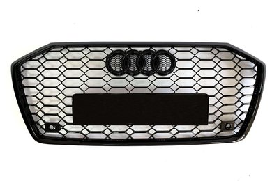 Решетка радиатора Audi A6 C8 стиль RS6 черный глянец (2018-...) тюнинг фото