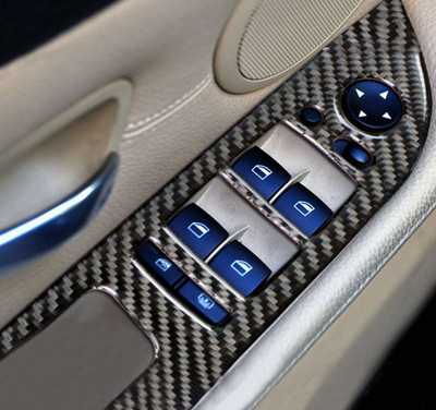 Комплект накладок на панель підйомника вікон BMW E60 тюнінг фото