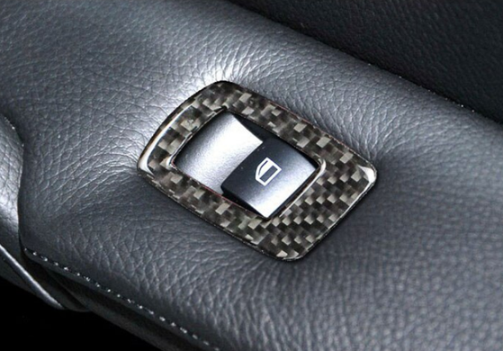 Комплект накладок на панель підйомника вікон BMW E60 тюнінг фото