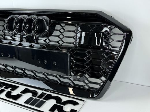Решетка радиатора Audi A6 C8 стиль RS6 под камеру и радар (2018-...) тюнинг фото