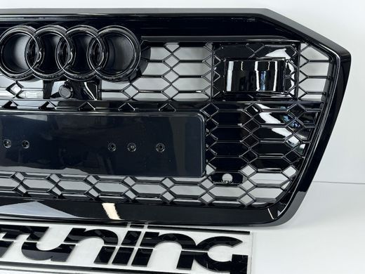 Решетка радиатора Audi A6 C8 стиль RS6 под камеру и радар (2018-...) тюнинг фото