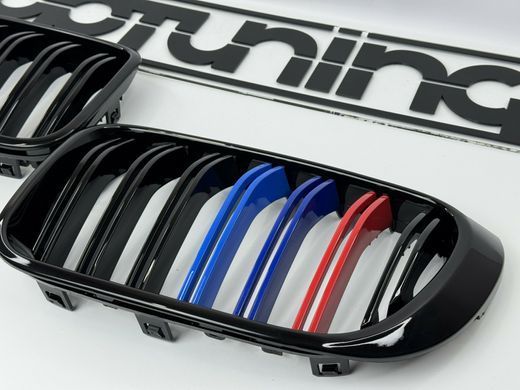 Решетка радиатора BMW X3 F25 (14-17 г.в.) / BMW X4 F26 (14-17 г.в.) М триколор тюнинг фото