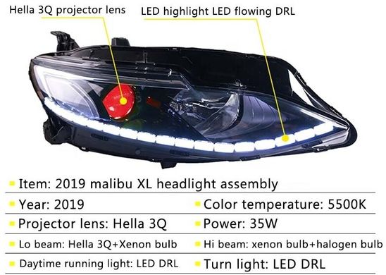 Оптика передня, фари на Сhevrolet Malibu (2019 -...) тюнінг фото
