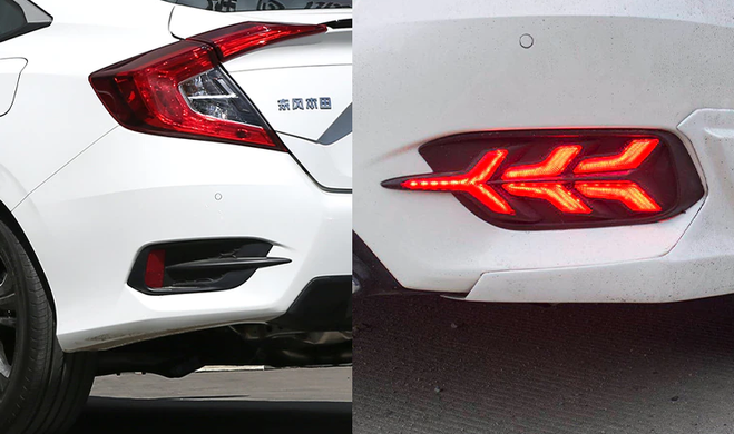 Задние габаритные огни на Honda Civic X (2016-...) тюнинг фото