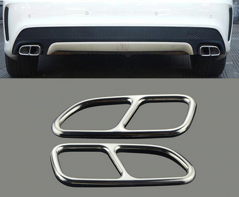 Хромированные накладки на глушитель для Mercedes W117 тюнинг фото