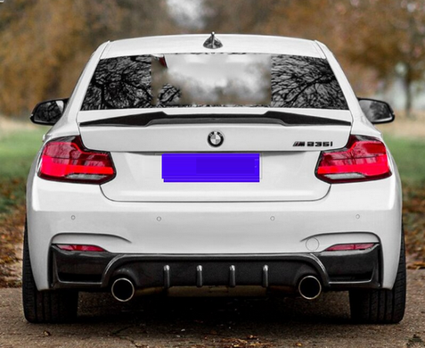 Cпойлер на BMW 2 серії F22 стиль М4 чорний глянсовий ABS-пластик тюнінг фото