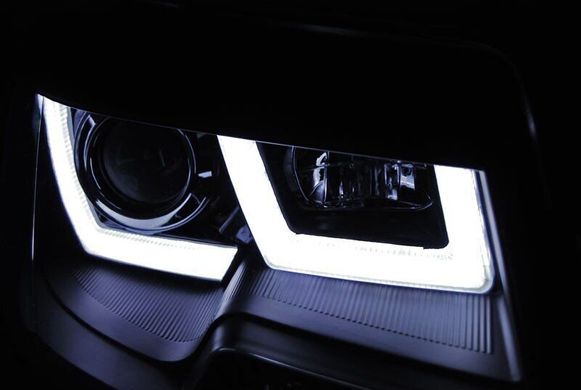 Оптика передня, фари на VW T5 чорні (10-15 р.в.) тюнінг фото