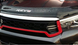 Решетка радиатора на Toyota Hilux Revo черная с красной вставкой тюнинг фото