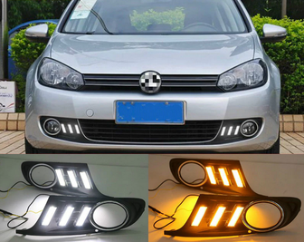 Рамки противотуманные Volkswagen Golf 6 с DRL (08-12 г.в.) тюнинг фото