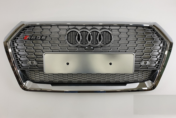 Решітка радіатора Audi Q5 стиль RSQ5 срібло + хром рамка (2017 -...) тюнінг фото