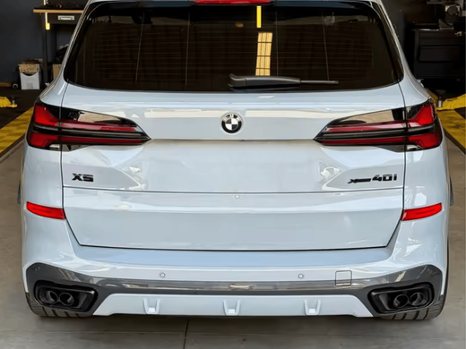 Наконечники глушителей сдвоеные на BMW G05 X5 G06 X6 черные тюнинг фото