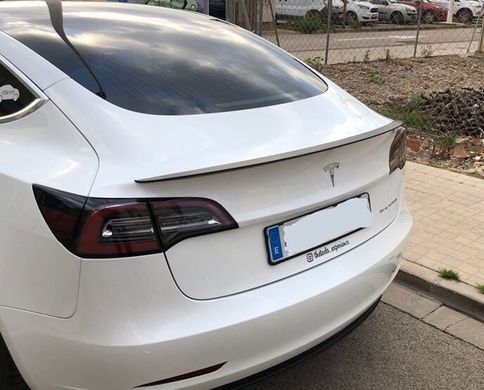 Спойлер Tesla Model 3 чорний глянсовий ABS-пластик (17-22 р.в.) тюнінг фото