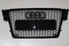 Решетка радиатора Ауди A4 B8 в RS стиле, черная глянцевая (08-11 г.в.) тюнинг фото