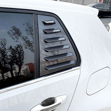Накладки (зябра) на вікна задніх дверей VW Golf MK7 / MK7.5 під карбон (12-18 р.в.) тюнінг фото