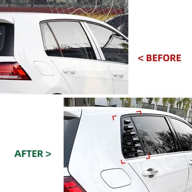 Накладки (зябра) на вікна задніх дверей VW Golf MK7 / MK7.5 під карбон (12-18 р.в.) тюнінг фото
