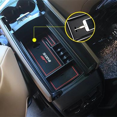 Коробка органайзер центральной консоли автомобиля Peugeot 3008 (2018-...) тюнинг фото