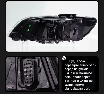 Оптика передняя, фары Audi Q7 LED (06-09 г.в.) на заводской ксенон без AFS тюнинг фото