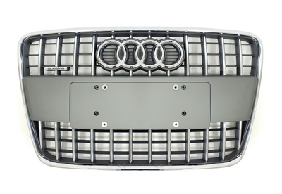 Решетка радиатора Audi Q7 стиль SQ7 серебро + хром (10-15 г.в.) тюнинг фото