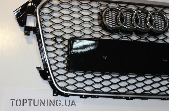 Решітка радіатора Ауді A4 B8 стиль RS4, чорна + хром (12-15 р.в.) тюнінг фото