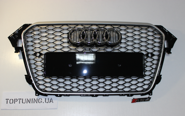 Решітка радіатора Ауді A4 B8 стиль RS4, чорна + хром (12-15 р.в.) тюнінг фото