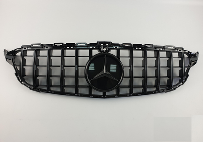 Решетка радиатора Mercedes W205 стиль GT черная (2019-...) тюнинг фото