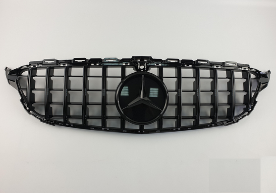 Решітка радіатора Mercedes W205 стиль GT чорна (2019-...) тюнінг фото