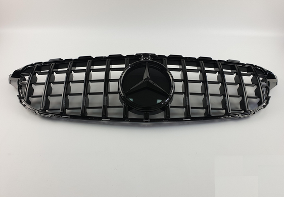 Решетка радиатора Mercedes W205 стиль GT черная (2019-...) тюнинг фото