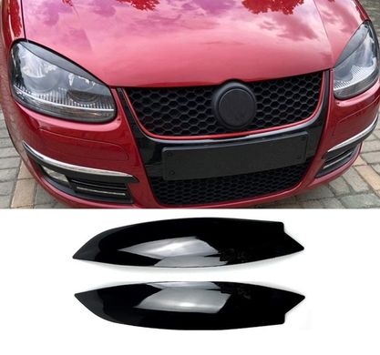 Накладки на фари, вії Volkswagen Golf 5 чорні глянсові тюнінг фото