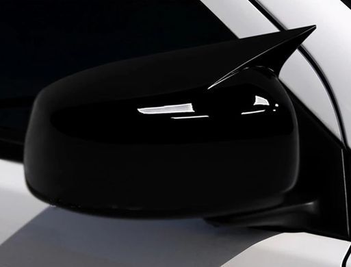Накладки на дзеркала Mitsubishi Lancer X чорний глянець (08-12 р.в.) тюнінг фото