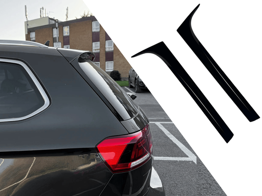 Бічні спойлера на заднє скло VW Passat B8 B8.5 (2015-2023) чорний глянець тюнінг фото