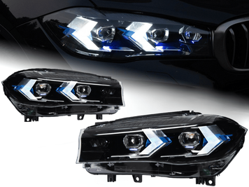 Оптика передня, фари BMW X5 F15 / X6 F16 LED з лінзою тюнінг фото