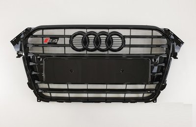 Решетка радиатора Ауди A4 B8 S4 черная глянцевая (12-15 г.в.) тюнинг фото