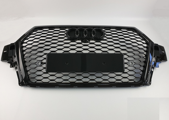 Решетка радиатора Audi Q7 стиль RSQ7 черная (2015-...) тюнинг фото