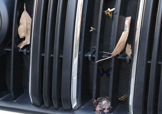 Сетка в решетку радиатора Mitsubishi Pajero V93 / V97 тюнинг фото