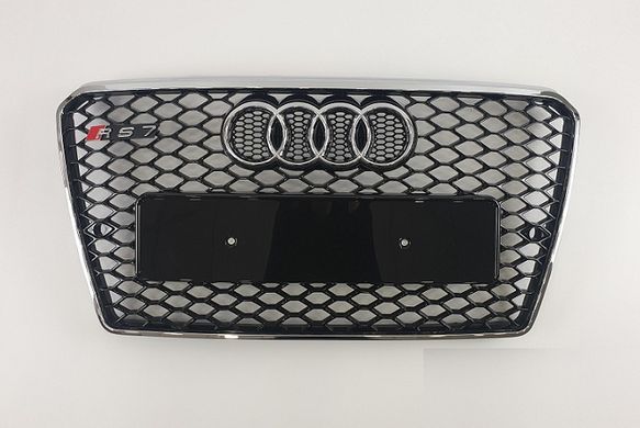 Решітка радіатора Ауді A7 G4 RS7, чорна + хром (10-14 р.в.) тюнінг фото