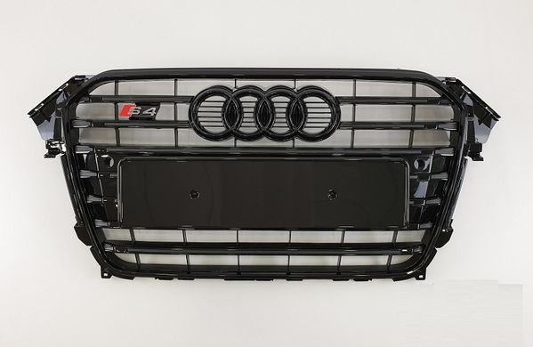 Решітка радіатора Ауді A4 B8 S4 чорна глянсова (12-15 р.в.) тюнінг фото