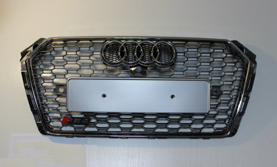 Решетка радиатора Ауди A4 B9 в RS4 стиле, хром тюнинг фото