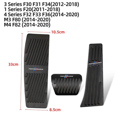 Накладки на педалі BMW F20 F30 F32 F34 F36 F80 F82 чорні тюнінг фото