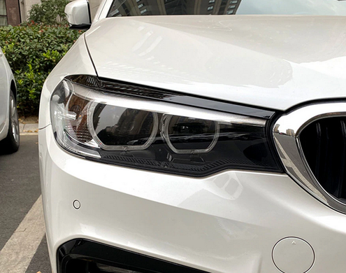 Реснички на BMW 5 G30 черный глянец ABS-пластик тюнинг фото