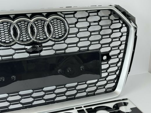 Решітка тюнінгова для Ауді A4 B9 в стилі RS4 хром тюнінг фото