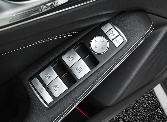 Хромовані накладки кнопок склопідйомника Mercedes тюнінг фото